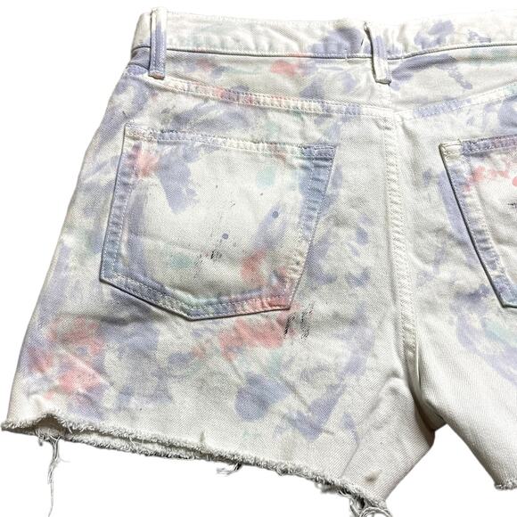 John Elliott Cut Off White Paint Splatter Shorts New w/out Tags Women's 27 - Picture 6 of 8